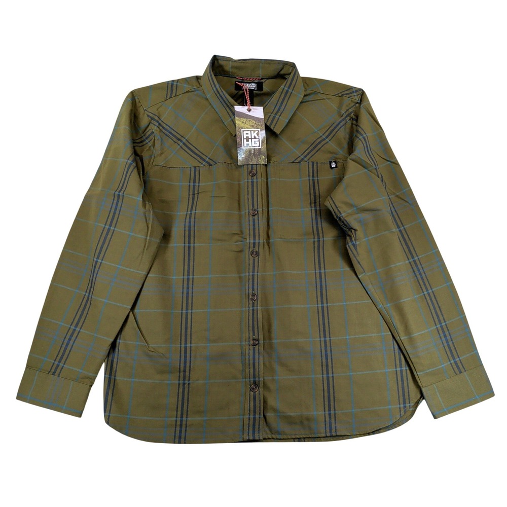 Alaskan Hardgear Duluth Trading Co Midnight Sun Shirt XXL Green Plaid Wool Blend